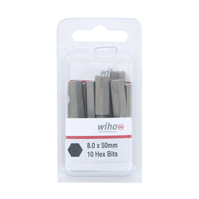 Hex Bit 8.0mm - 50mm -  10 Pack