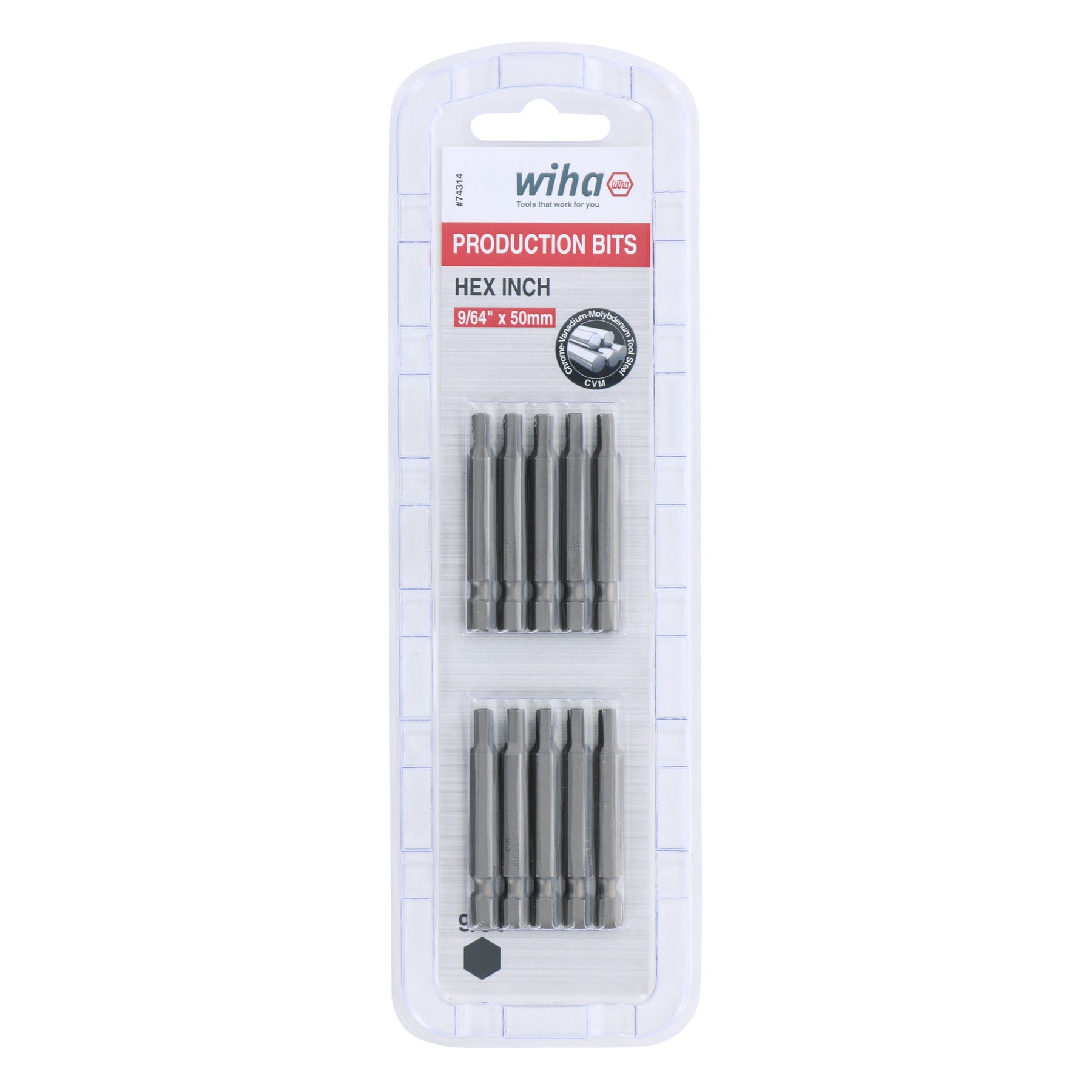 Hex Bit 9/64 - 50mm -  10 Pack