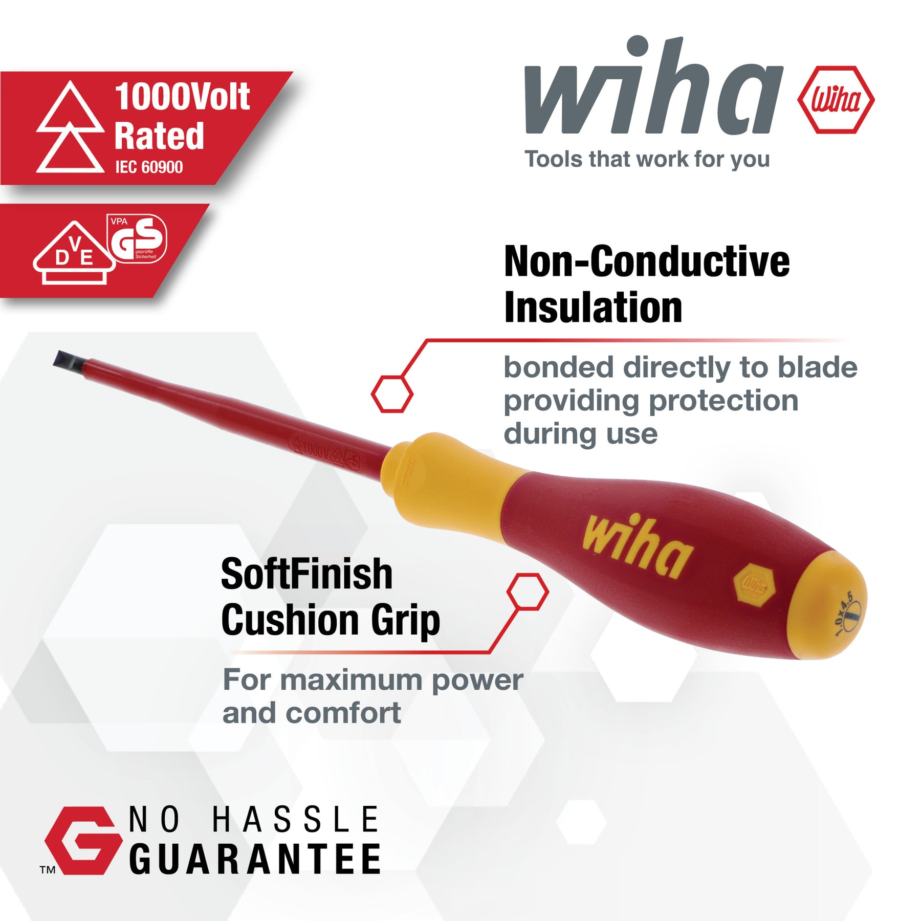 6 Piece Insulated SoftFinish Screwdriver Set - Slotted, Phillips