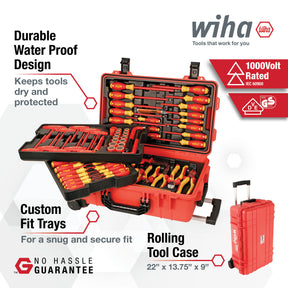 80 Piece Master Electrician's Insulated Tools Set in Rolling Hard Case