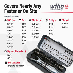 32 Piece GoBox Standard Bit Set with Mini Ratchet