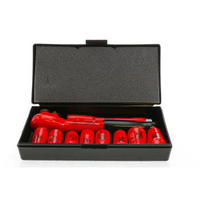 10 Piece Insulated Socket and Ratchet Set 3/8" Drive - SAE