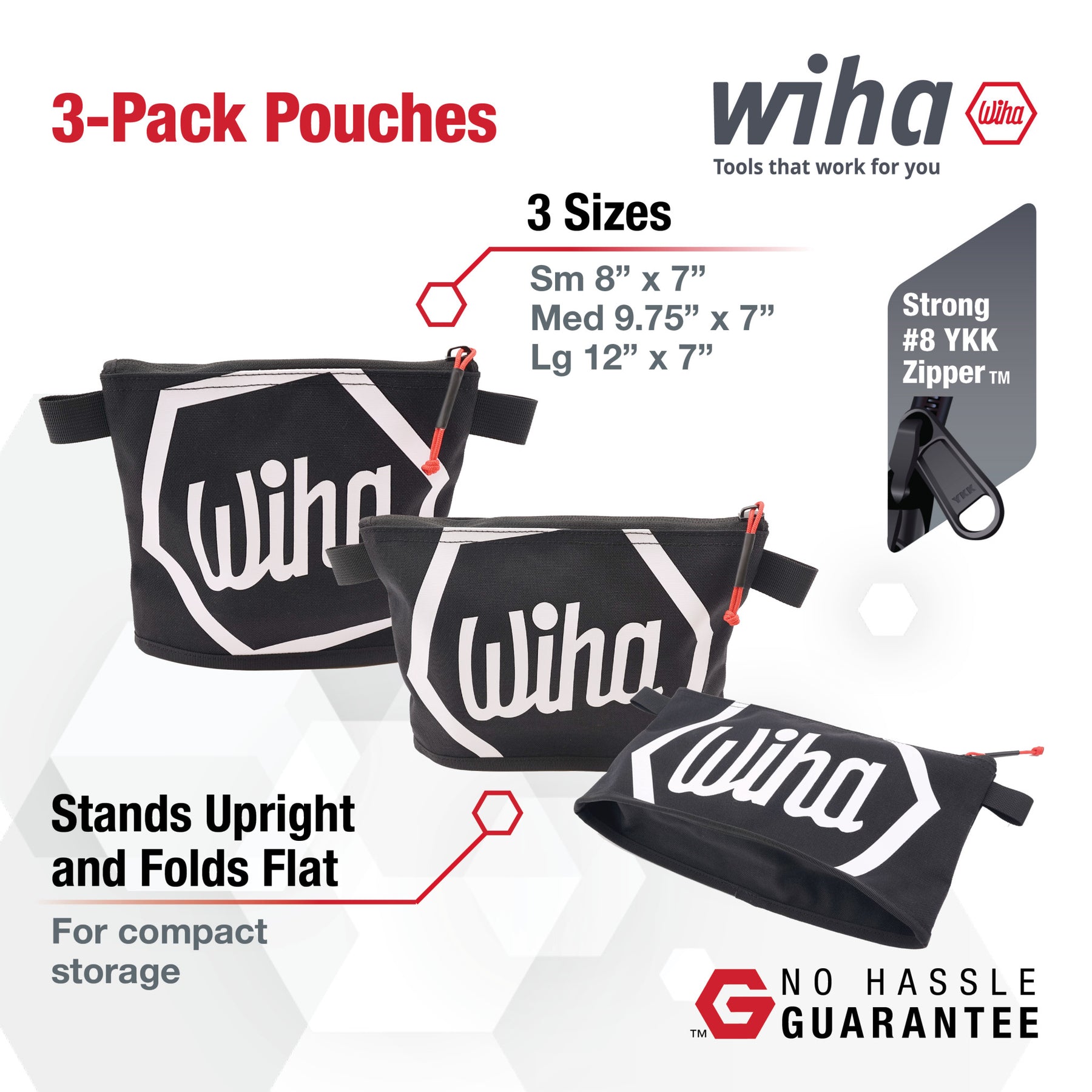 3-Pack Zipper Pouches