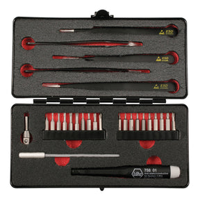 28 Piece System 4 ESD Safe MicroBits and Tweezer Set