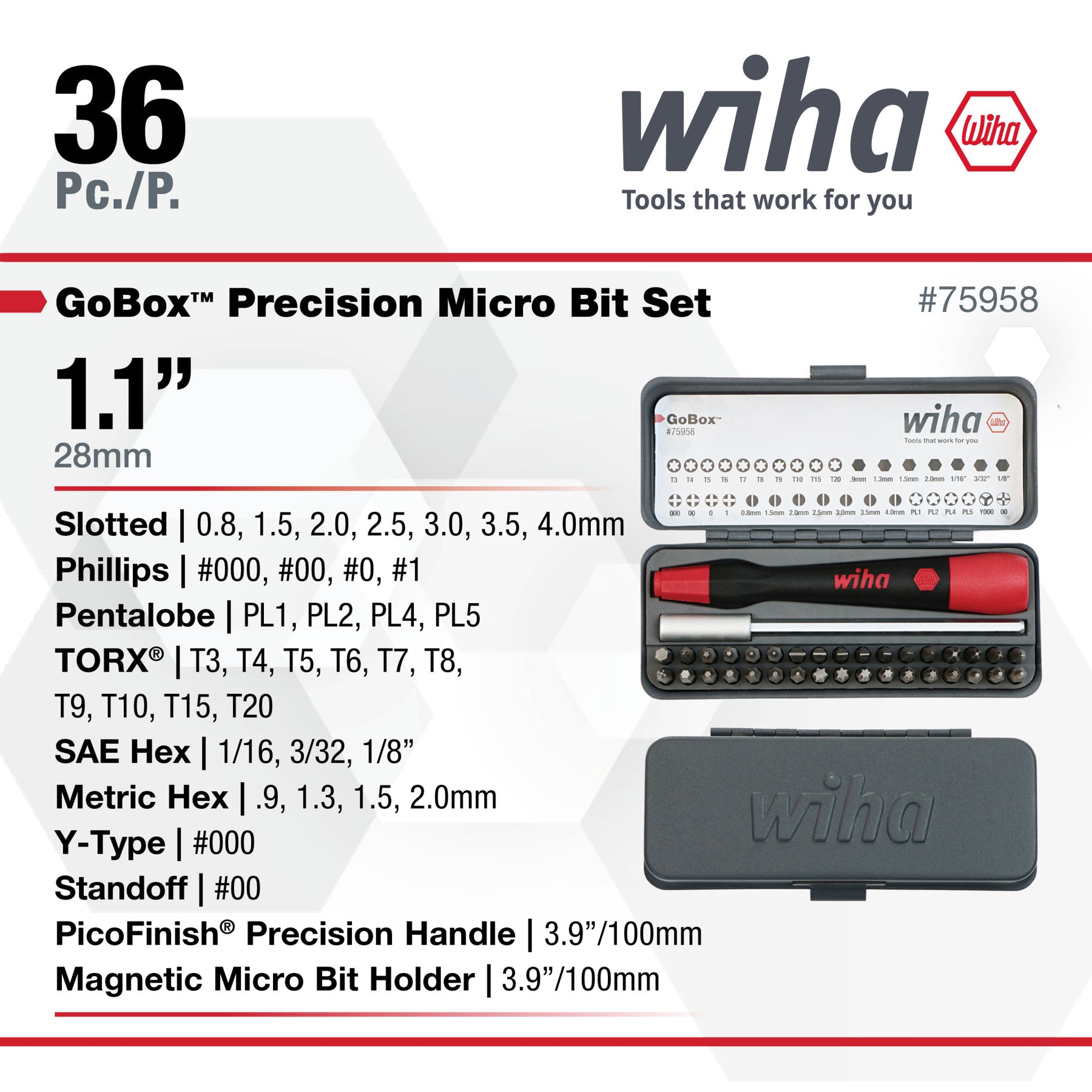 36 Piece GoBox Precision Micro Bit Set