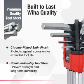 9 Piece ErgoStar Ball End Hex L-Key Set - Metric