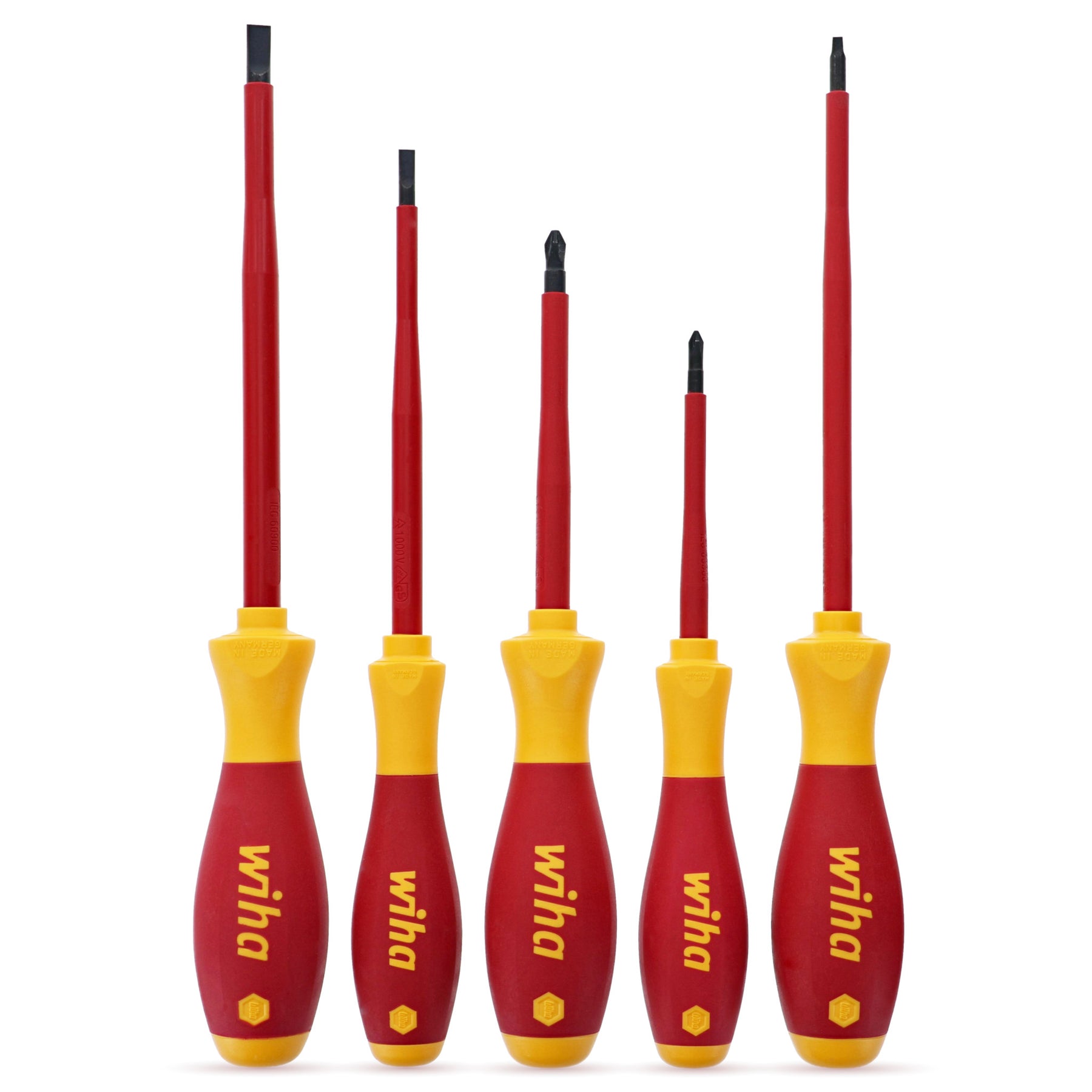 5 Piece Insulated SoftFinish Screwdriver Set - Slotted, Phillips, Square
