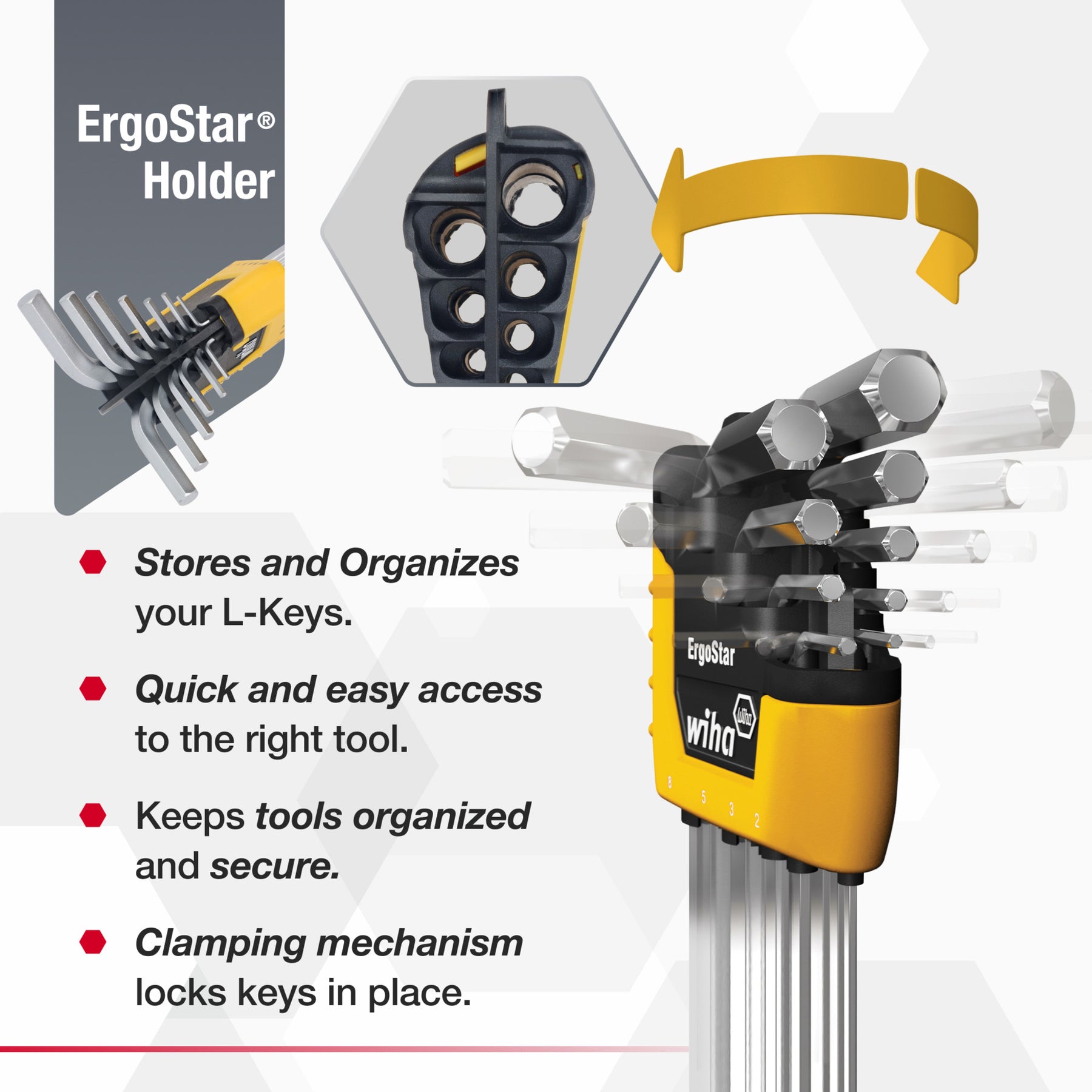 13 Piece ErgoStar Ball End Hex L-Key Set - Inch