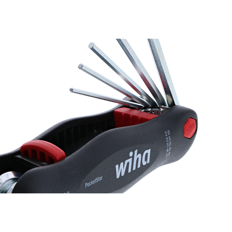 7 Piece PocketStar Fold-Out Hex Key Set - Metric