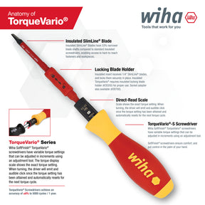 20 Piece Insulated TorqueVario-S (10-50 In/lbs) and SlimLine Blade Set