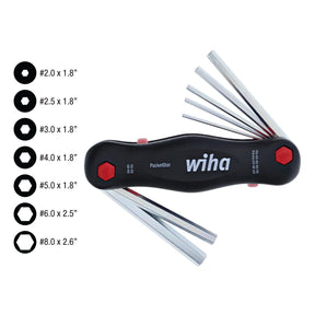 7 Piece PocketStar Fold-Out Hex Key Set - Metric