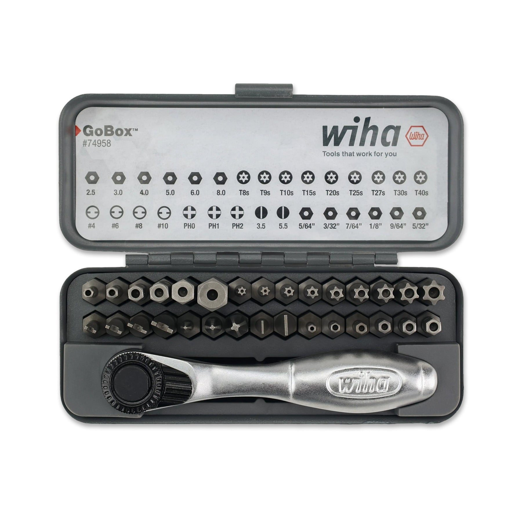 32 Piece GoBox Security Bit Set with Mini Ratchet