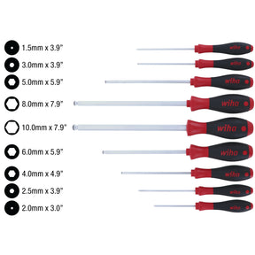 9 Piece SoftFinish MagicRing Ball End Screwdriver Set