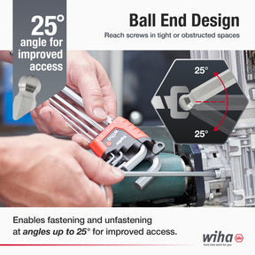 9 Piece ErgoStar Ball End Hex L-Key Set - Metric