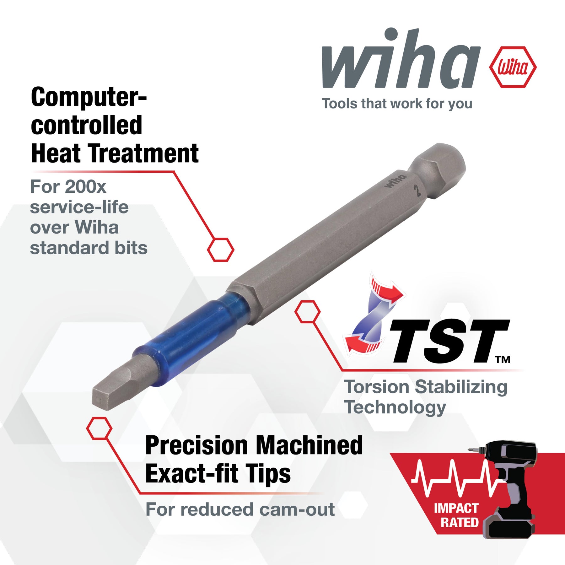 TerminatorBlue Impact Bit  Square #2 - 3.5 Inch - 2 Pack