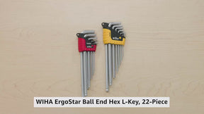 22 Piece ErgoStar Ball End Hex L-Key Set - Inch, Metric
