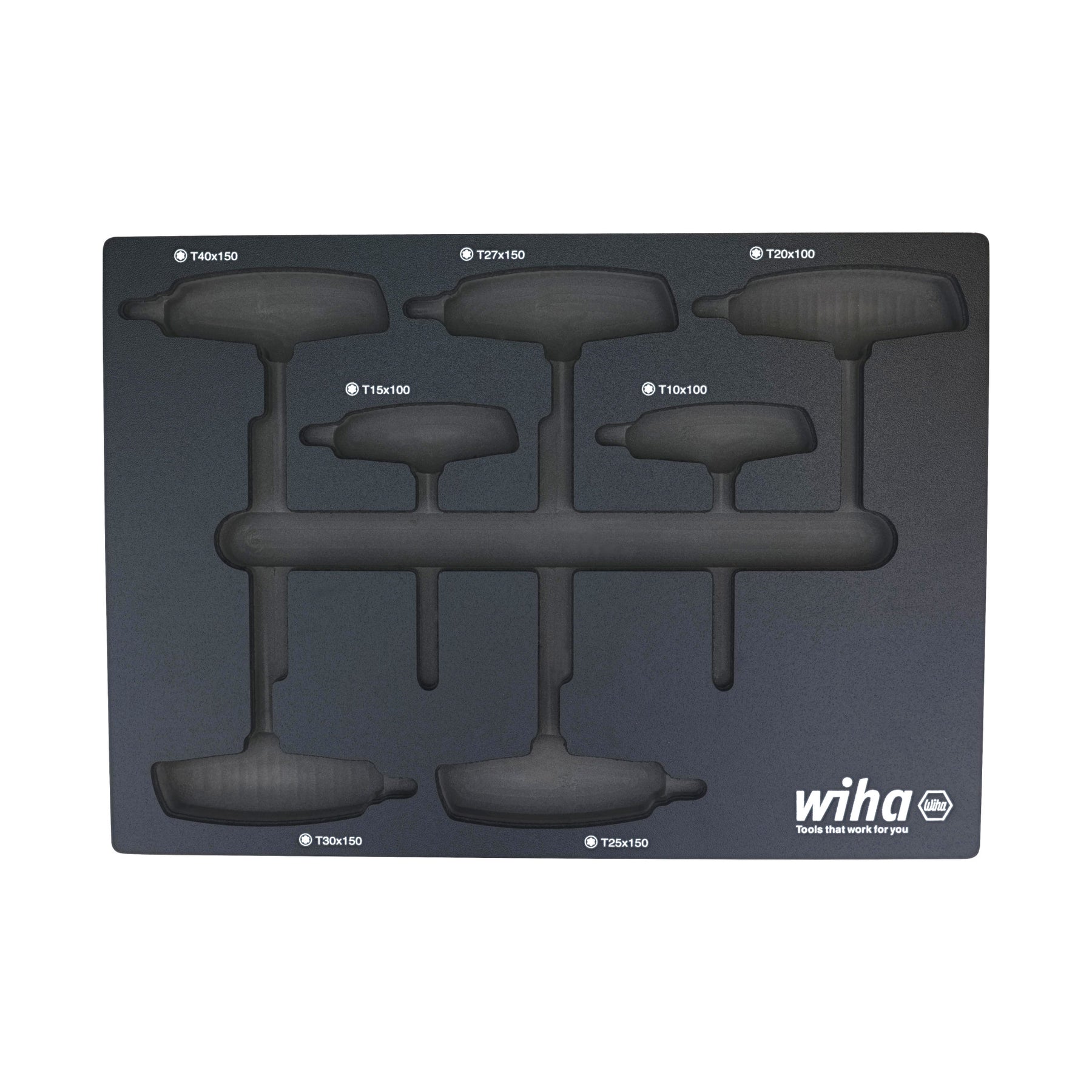 Wiha 93048 Empty Tray Set for 7 Piece SoftGrip Dual Drive Torx T-Handle Tray Set