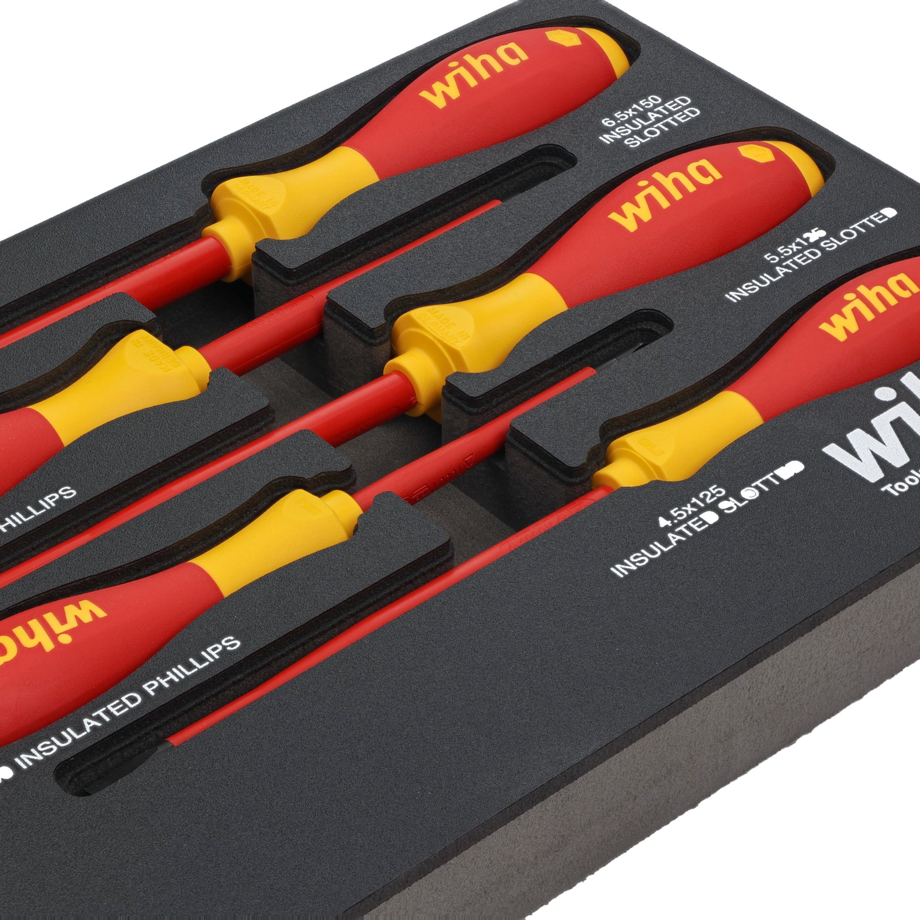 5 Piece Insulated SoftFinish Cushion Grip Screwdriver Tray Set