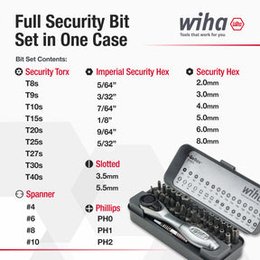 32 Piece GoBox Security Bit Set with Mini Ratchet