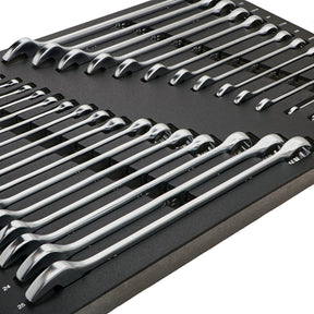 31 Piece Combination Wrench Tray Set - SAE and Metric