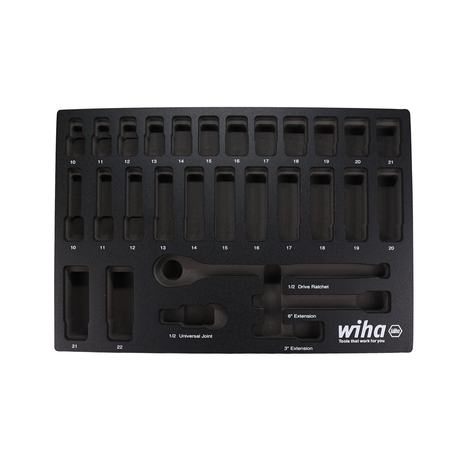 EMPTY FOAM TRAY FOR TRAY 1/2" METRIC SOCKET SET