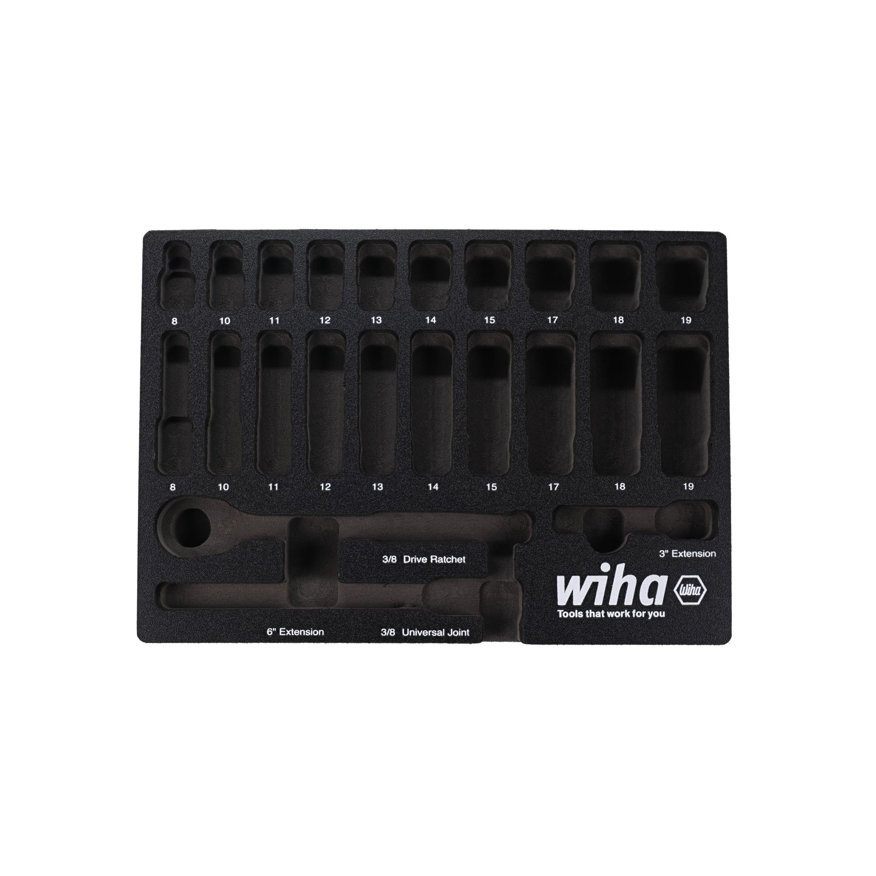EMPTY FOAM TRAY FOR 3/8" METRIC SOCKET SET