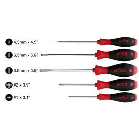 5 Piece SoftFinish Slotted and Phillips Screwdriver Set