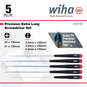 5 Piece Precision Slotted and Phillips Screwdriver Set
