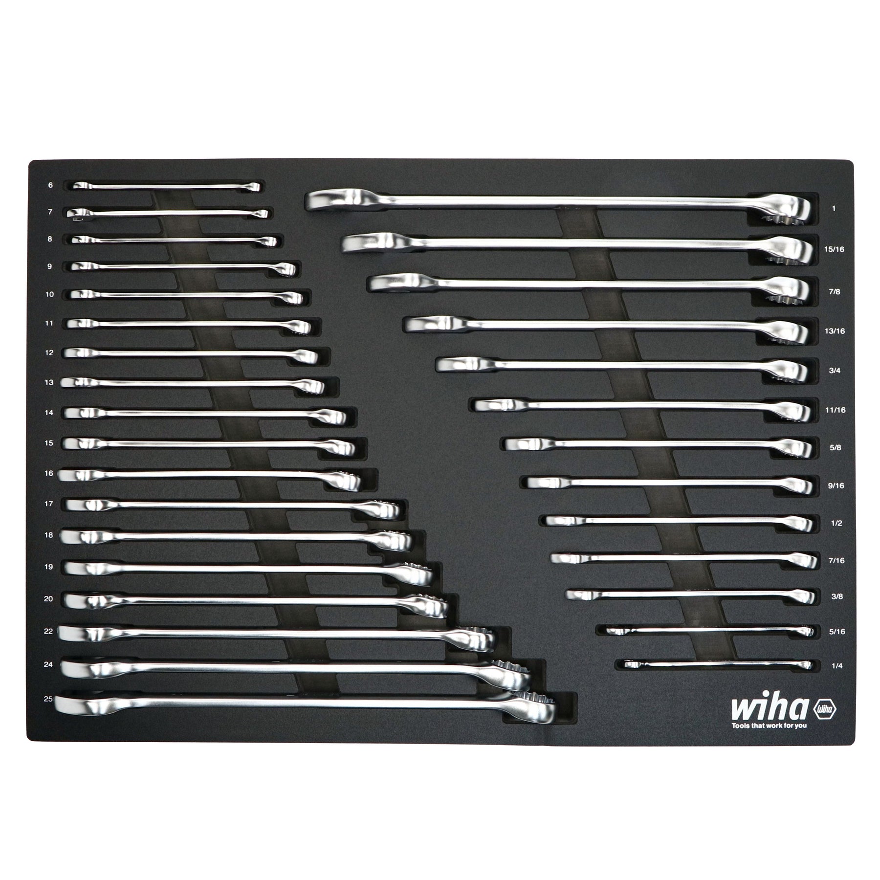 EMPTY FOAM TRAY FOR COMBINATION WRENCHES