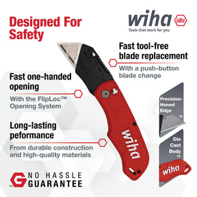 FlipLoc Folding Utility Knife with Blades