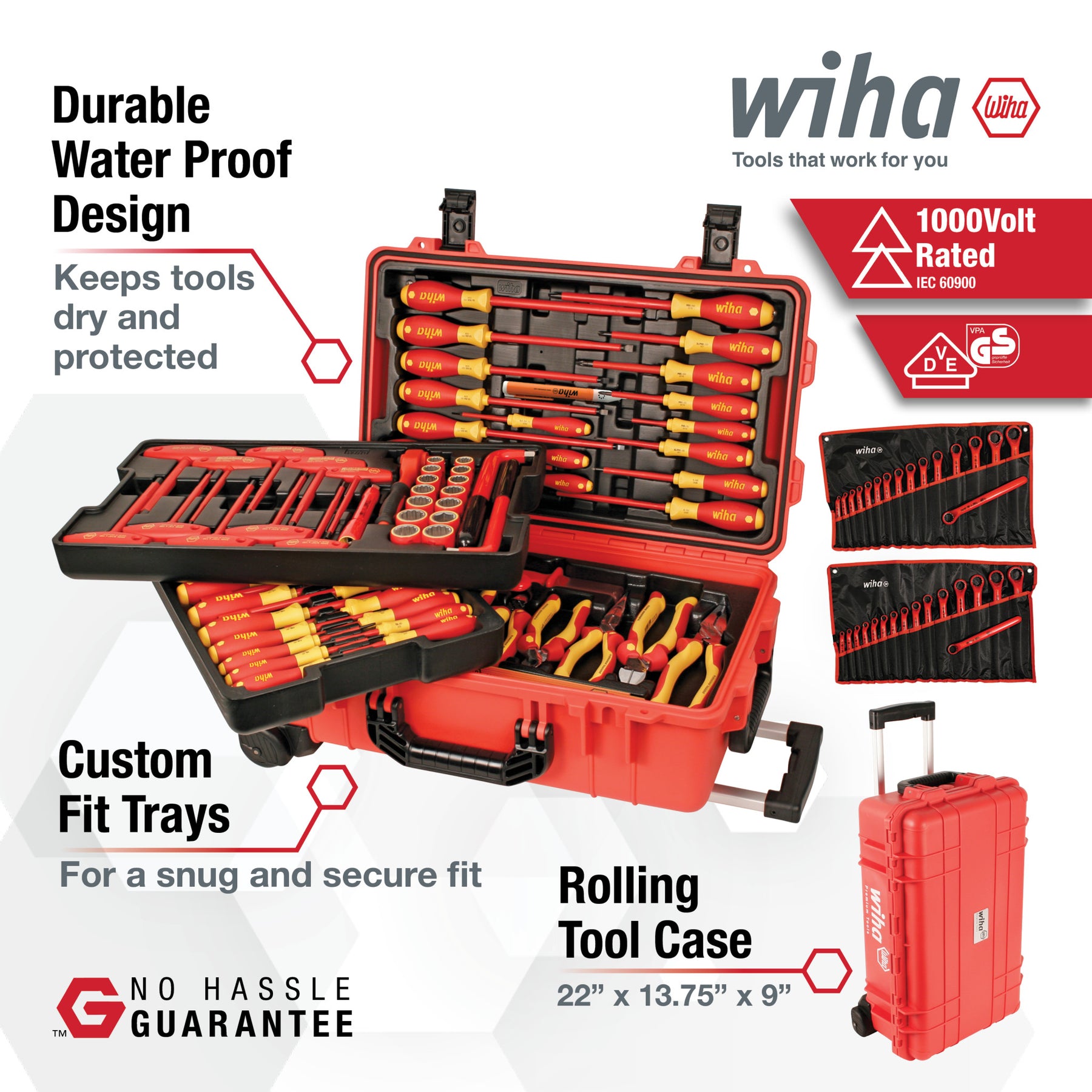 112 Piece Master Electrician's Insulated Tools Set In Rolling Hard Case