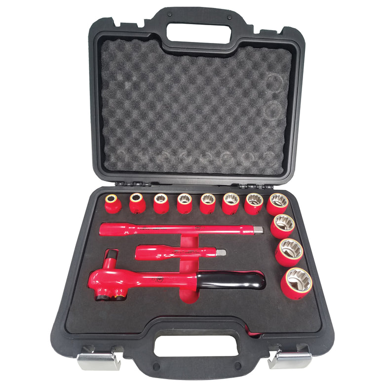 14 Piece Insulated Socket Set 1/2" Drive - SAE
