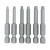 Wiha 74895 Square Power Bit #1, 2 and 3 x 50mm - 6 Pack