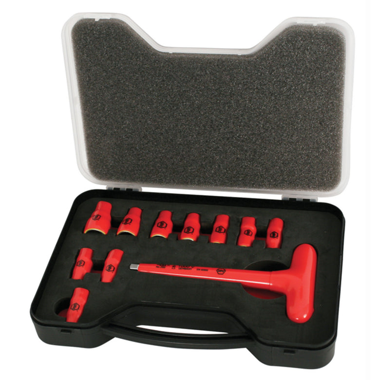 11 Piece Insulated Socket and T-Handle Set 1/4" Drive - SAE