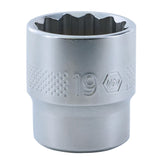 Wiha 33734 12 Point - 3/8 Inch Drive Socket - 19.0mm