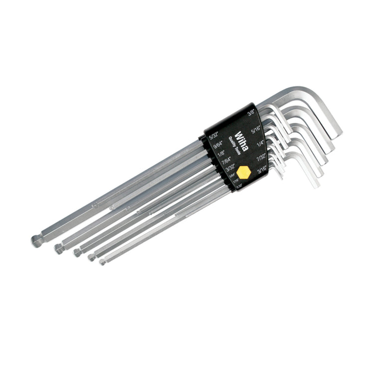 13 Piece Ball End Long Arm Hex L-Key Set - Inch
