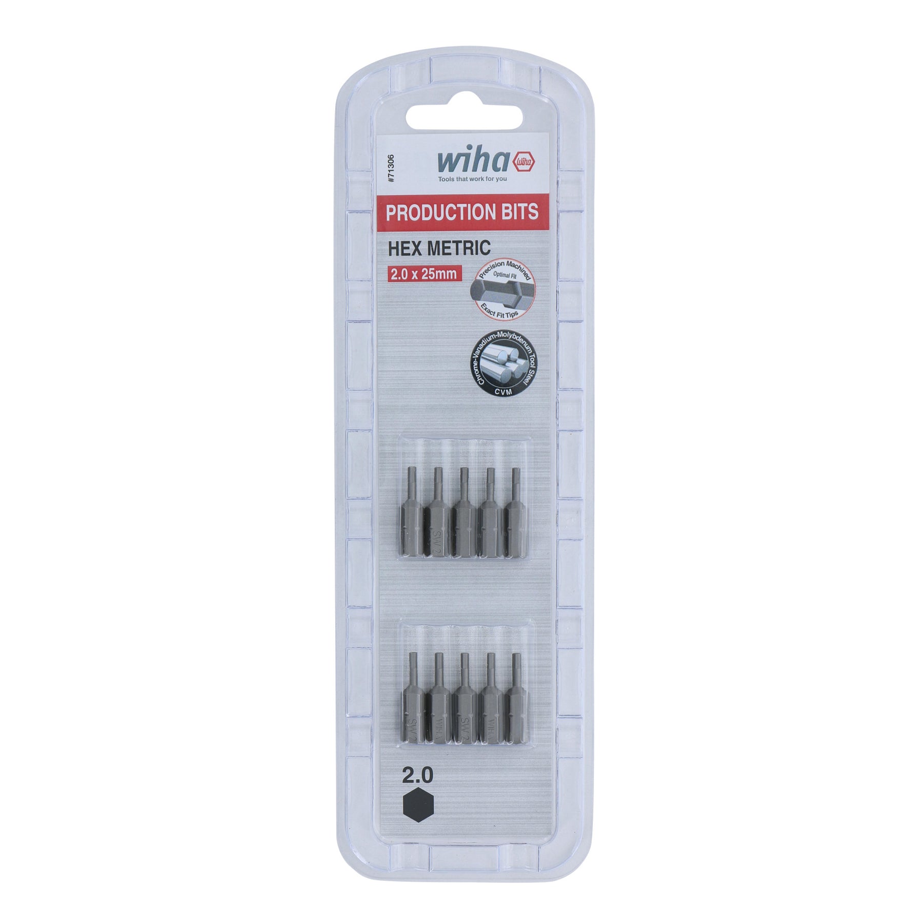 Hex Bit 2.0mm - 25mm - 10 Pack