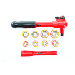10 Piece Insulated Socket and Ratchet Set 3/8" Drive - SAE