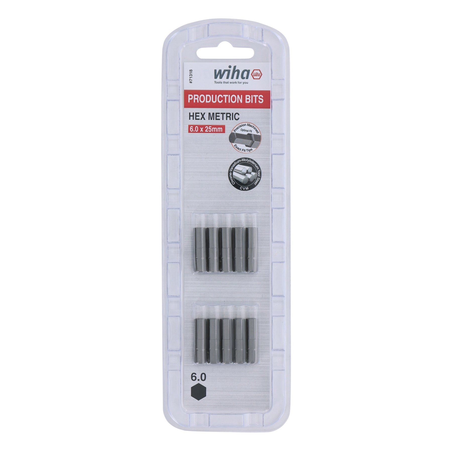 Hex Bit 6.0mm - 25mm - 10 Pack