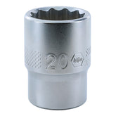 Wiha 33836 12 Point - 1/2" Drive Socket 20.0mm