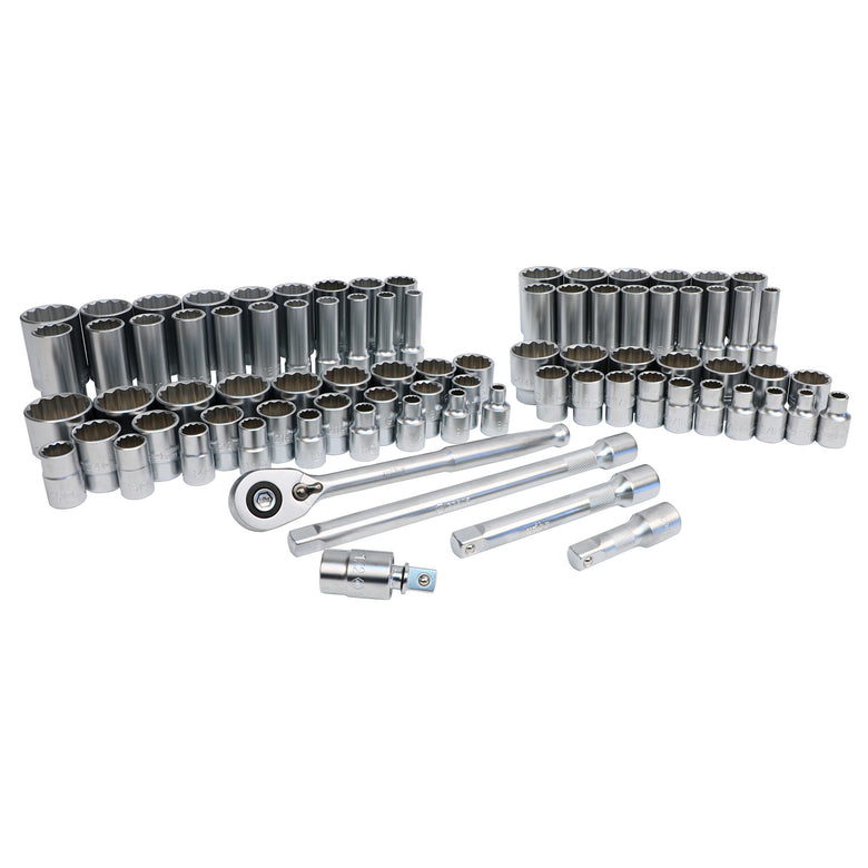 84 Piece Professional Socket Set - 1/2” Drive - Metric and SAE