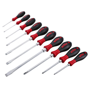 Wiha 53099 10 Piece SoftFinish XHeavy Duty Slotted and Phillips Screwdriver Set