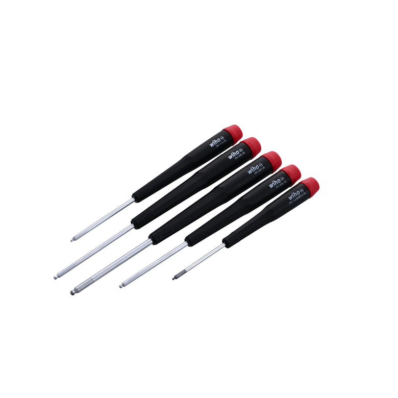 5 Piece Precision Ball End Hex Screwdriver Set - Metric