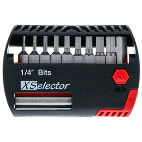 11 Piece Hex XSelector and Magnetic Bit Holder Set - 1/16" - 1/4"